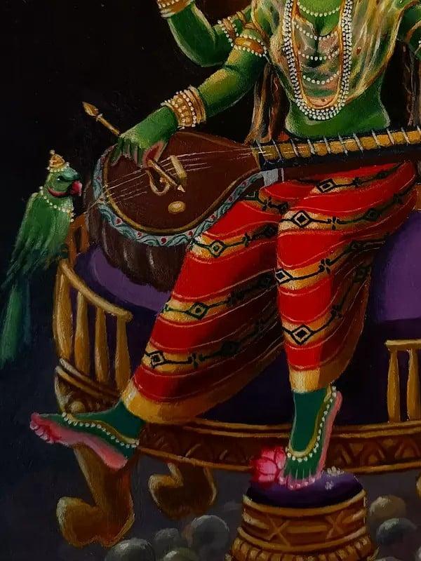 Exotic India Goddess Matangi (Ten Mahavidyas) | Acrylic On Canvas | By Debasish Mazumder 