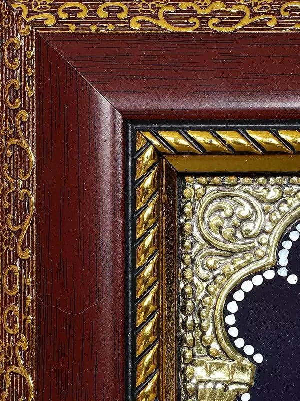 Exotic India Goddess Rajarajeshvari (Kamakshi) | Framed Tanjore Painting