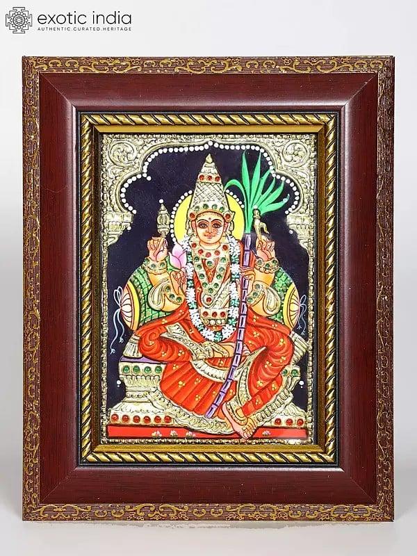 exotic india Goddess Rajarajeshvari (Kamakshi) | Framed Tanjore Painting