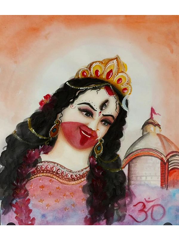 exotic india Goddess Tara And Tarapith Bengal (Ten Mahavidya)| Acrylic On Paper | By Ankit Bagde 