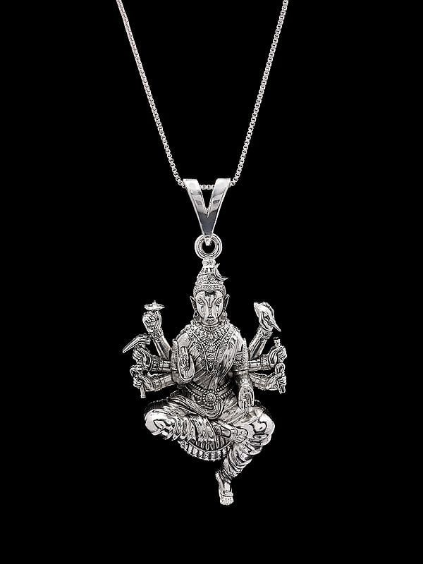 Exotic India Goddess Varahi Sterling Silver Pendant 