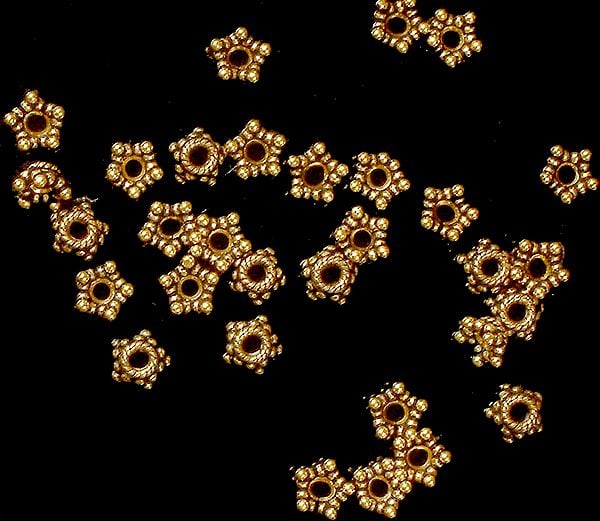 exotic india Gold Plated Knotted Rope Stars (Price per 8 Pieces) 
