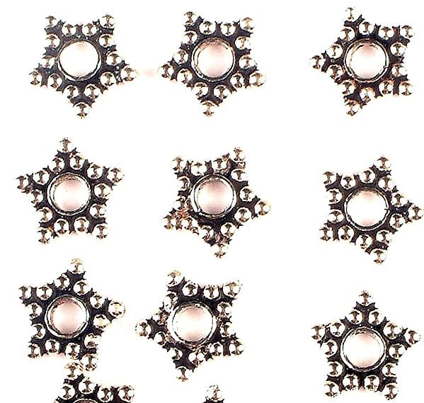 exotic india Granulated Star Beads (Price Per Eight Pieces)