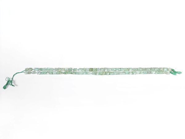 Exotic India Green Fluorite Chiklate (Price Of 1 String) 