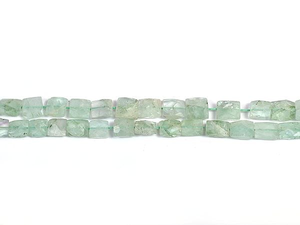 exotic india Green Fluorite Chiklate (Price of 1 String) 