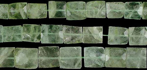 exotic india Green Fluorite Faceted Chewing Gum Shaped Beads