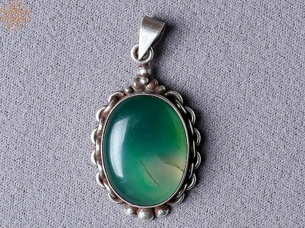 exotic india Green Ocean Onyx | Moonstone Pendants from Nepal 