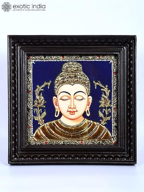 exotic india Guatam Buddha | 24 Karat Gold Work | Framed Tanjore Painting 