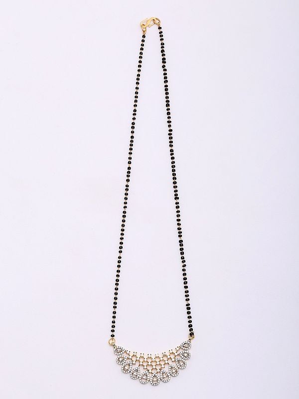 Exotic India Half Moon Mangalsutra Set With Earrings 