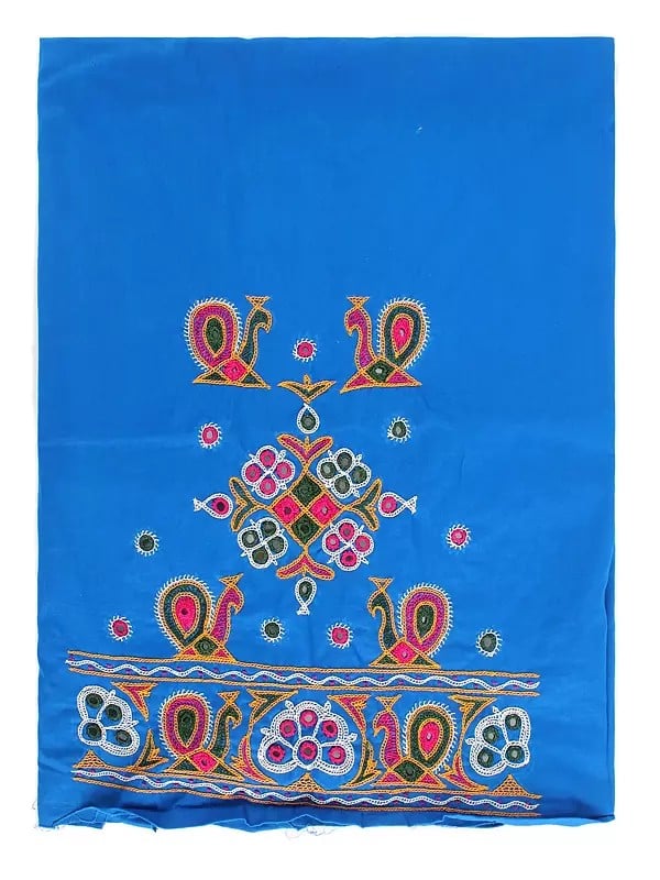 Exotic India Hand Embroidered Choli Fabric From Kutch With Mirror Work 