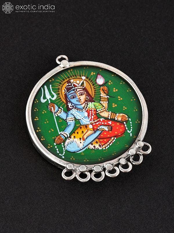 Exotic India Hand-Painted Ardhanarishvara (Shiva Shakti) Pendant