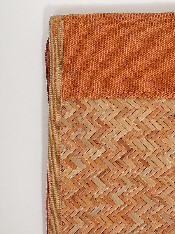 Exotic India Handcrafted Bamboo Zipper Closure Folder File 