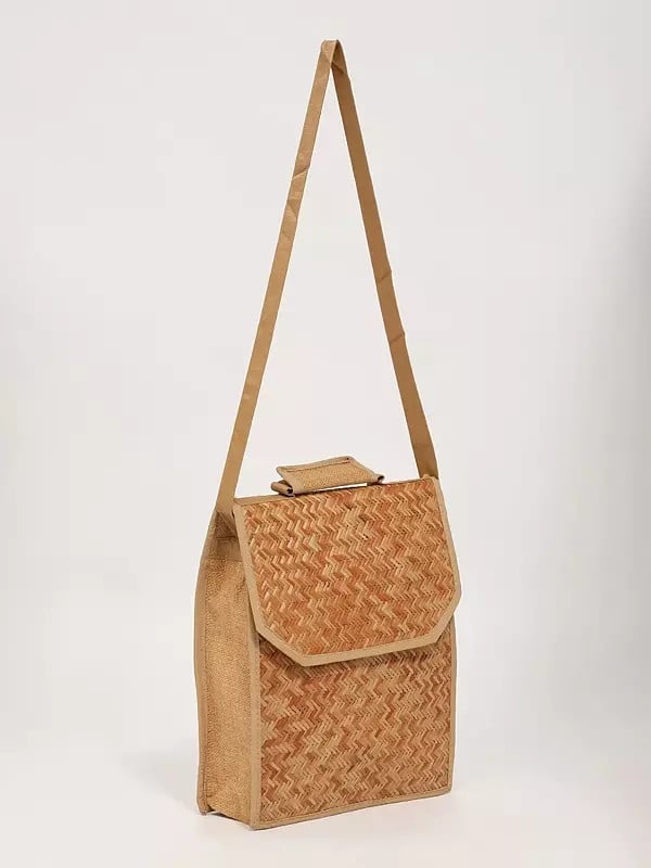 Exotic India Handcrafted Bomboo Crossbody Shoulder Bag 