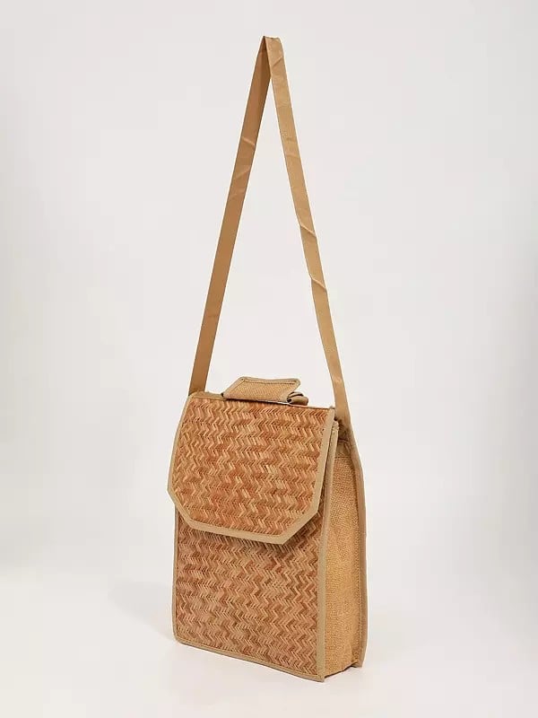 Exotic India Handcrafted Bomboo Crossbody Shoulder Bag 