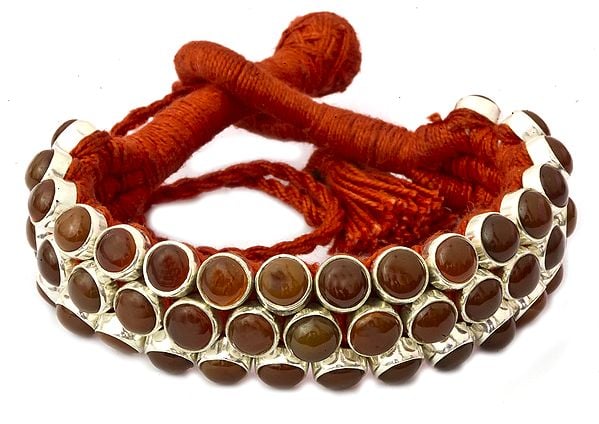 exotic india Handcrafted Cord Bracelet with Gemstone