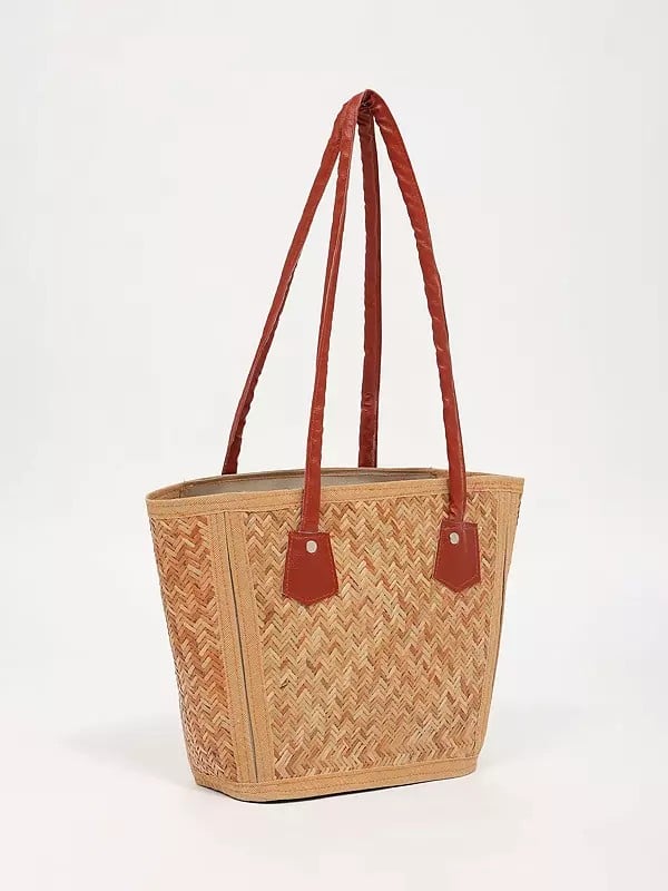 Exotic India Handcrafted Eco-Friendly Bamboo Tote Bag 