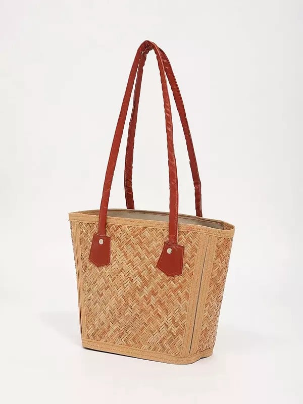 Exotic India Handcrafted Eco-Friendly Bamboo Tote Bag 