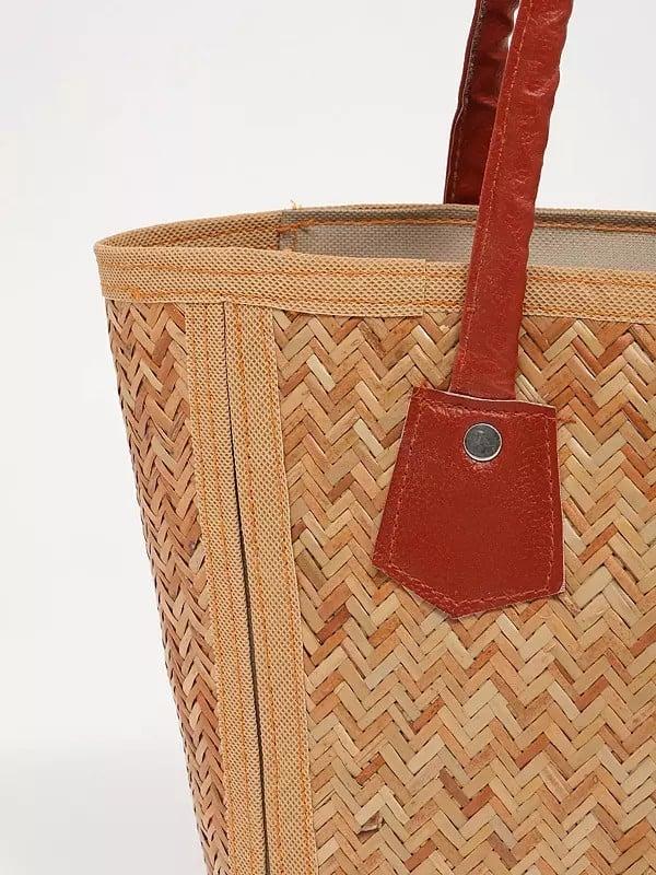 Exotic India Handcrafted Eco-Friendly Bamboo Tote Bag 
