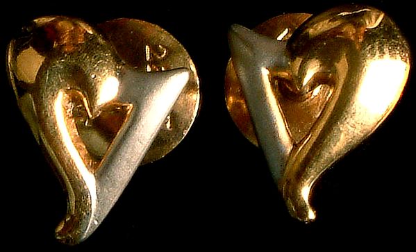 exotic india Handcrafted Frosted Gold Valentine Post Earrings 
