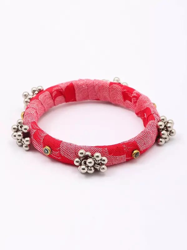 Exotic India Handloom Sambalpuri Fabric Ghungroo Pair Of Bangle