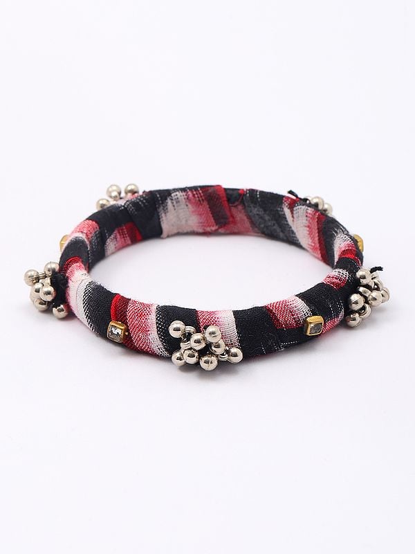 Exotic India Handloom Sambalpuri Fabric Ghungroo Pair Of Bangle