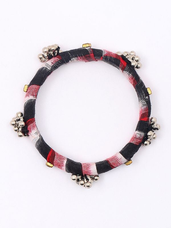Exotic India Handloom Sambalpuri Fabric Ghungroo Pair Of Bangle