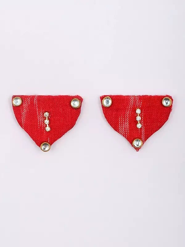 Exotic India Handloom Sambalpuri Fabric Long Necklace And Earrings Set 