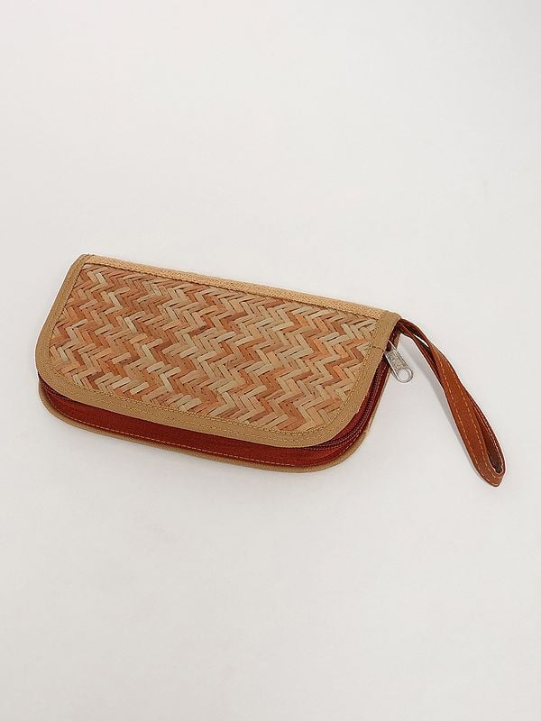 Exotic India Handmade Bamboo Clutch Hand Bag For Women 