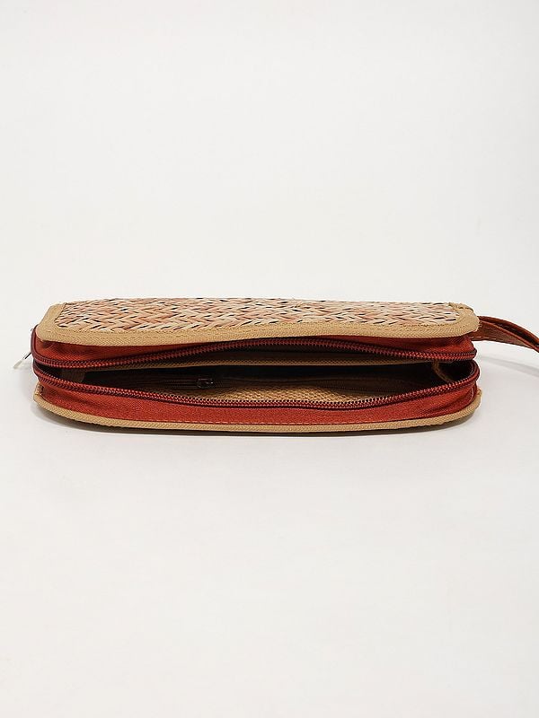 Exotic India Handmade Bamboo Clutch Hand Bag For Women 