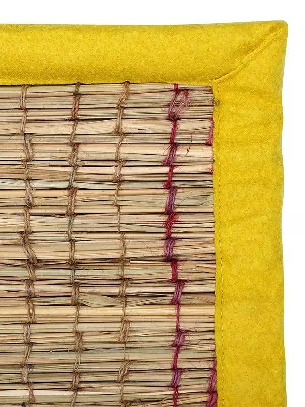 Exotic India Handmade Kusha And Felt Wool Aasan Mat For Puja Meditation Yoga & Japa