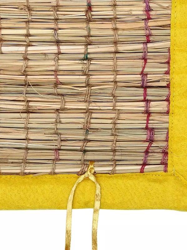 Exotic India Handmade Kusha And Felt Wool Aasan Mat For Puja Meditation Yoga & Japa