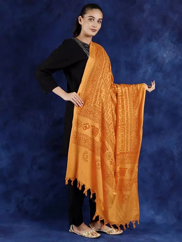 Exotic India Hare Ram Hare Krishna Prayer Shawl From Banaras | Poly Cotton Religious Clothes 