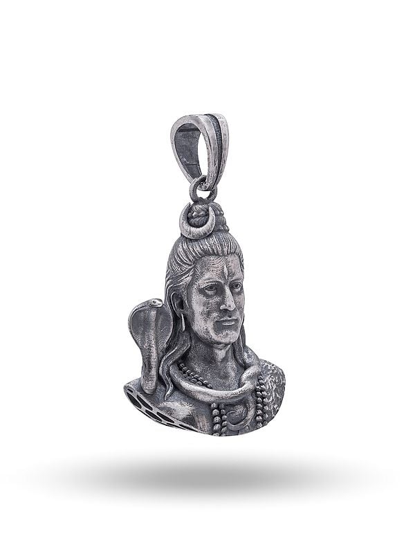 Exotic India Hindu Deity Lord Shiva Sterling Silver Pendant 