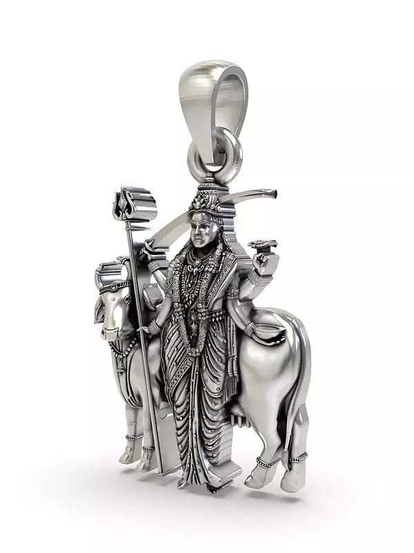 Exotic India Hindu Folk Deity Goddess Gatral Pendant (Rare Goddess Of India) 