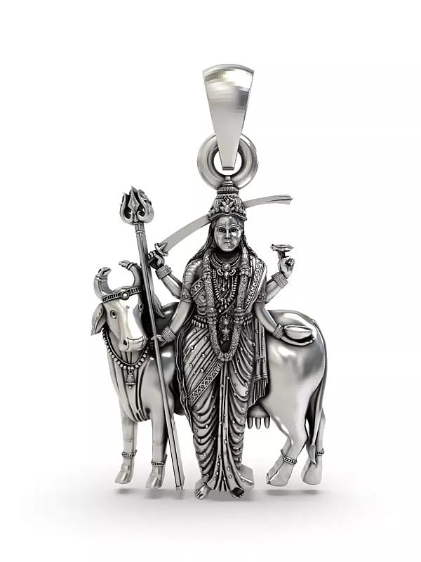 exotic india Hindu Folk Deity Goddess Gatral Pendant (Rare Goddess of India) 