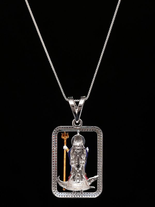 Exotic India Hindu Folk Goddess Khodiyar Enamel Pendant 