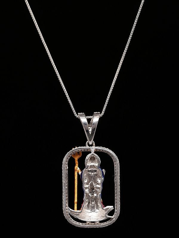 Exotic India Hindu Folk Goddess Khodiyar Rectangular Shape Pendant 