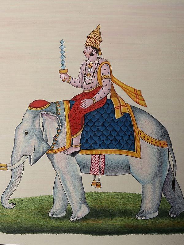 Exotic India Indra Riding Airavata Holding The Vajra