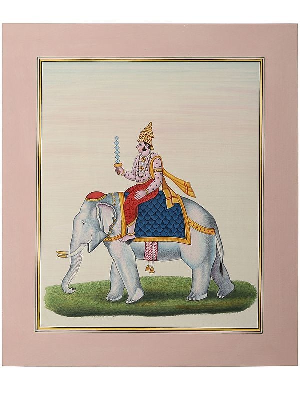 exotic india Indra Riding Airavata Holding The Vajra