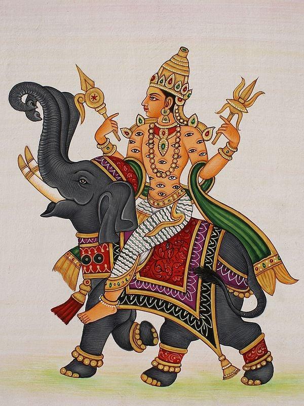 Exotic India Indra With Thousand Eye Seated On Airavat