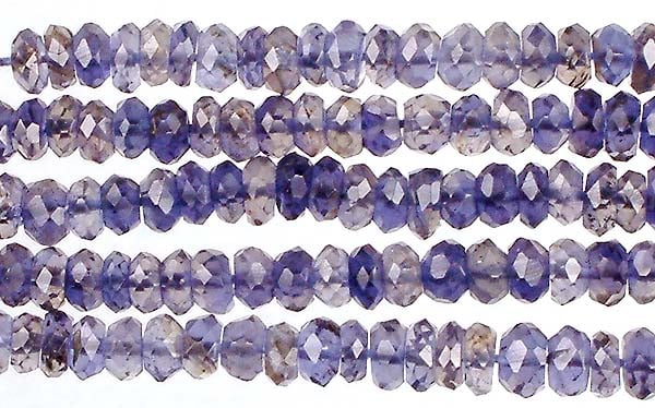 exotic india Iolite Israel Cut Rondells | Semi-Precious Gemstone Beads 