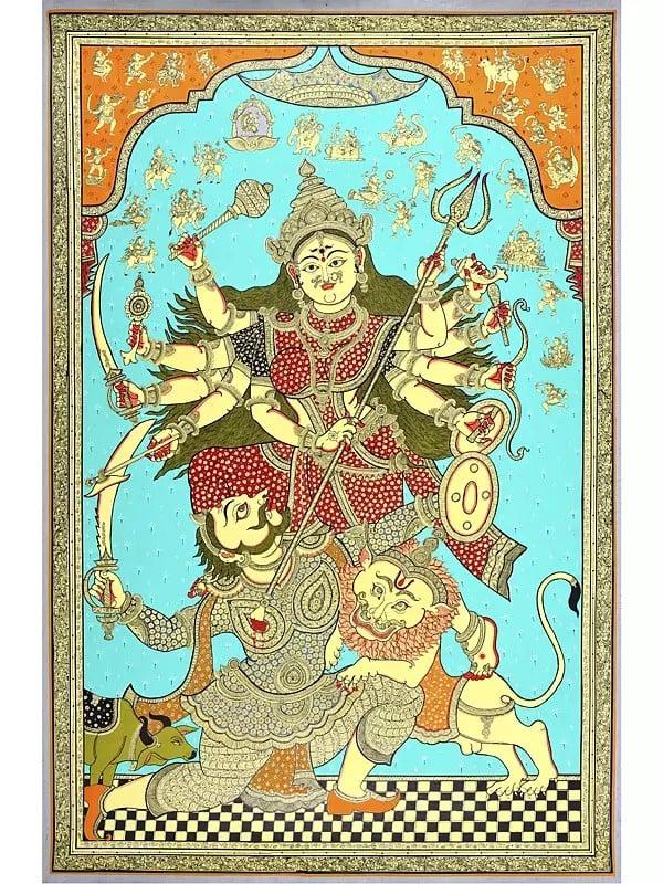 exotic india Is This The Finest Painting of Goddess Durga Ever Made ? 