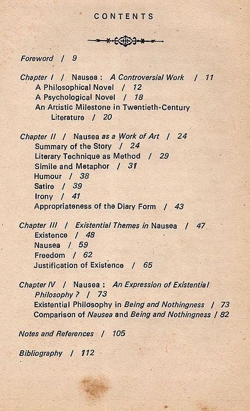 Exotic India Jean-Paul Sartre's Existentialism In Nausea And Being And Nothingness- An In-Depth Literary Analysis (An Old And Rare Book) 