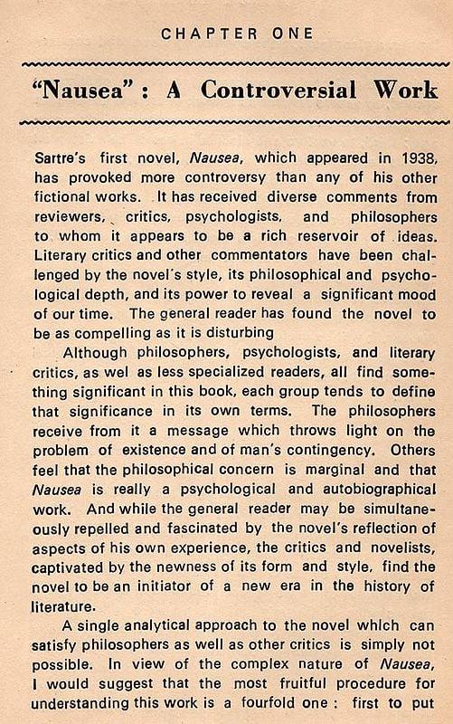 Exotic India Jean-Paul Sartre's Existentialism In Nausea And Being And Nothingness- An In-Depth Literary Analysis (An Old And Rare Book) 