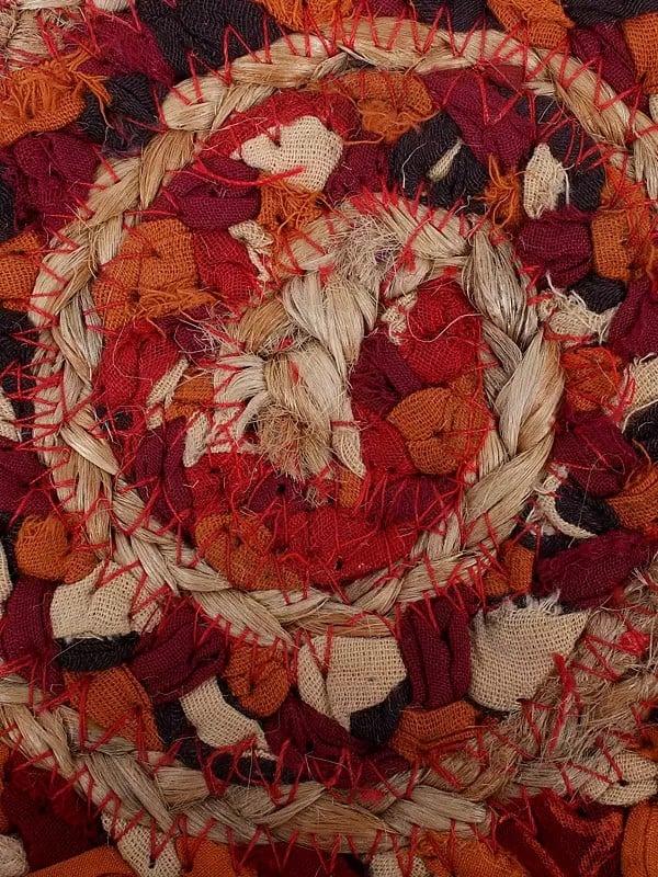 Exotic India Jute And Cotton Hand Braided Round Mat