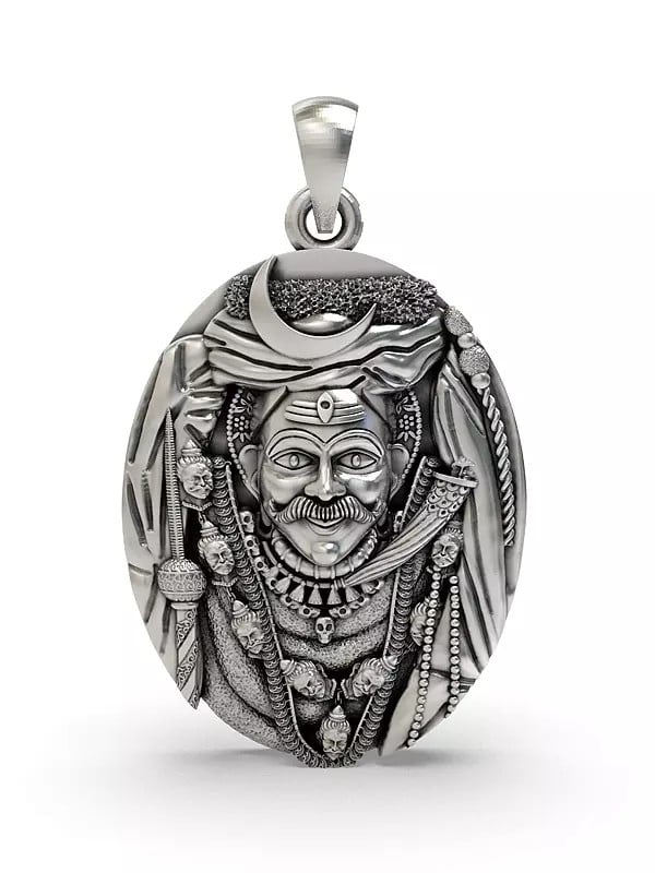 exotic india Kaal Bhairava (Fierce Form of Lord Shiva) Pendant 
