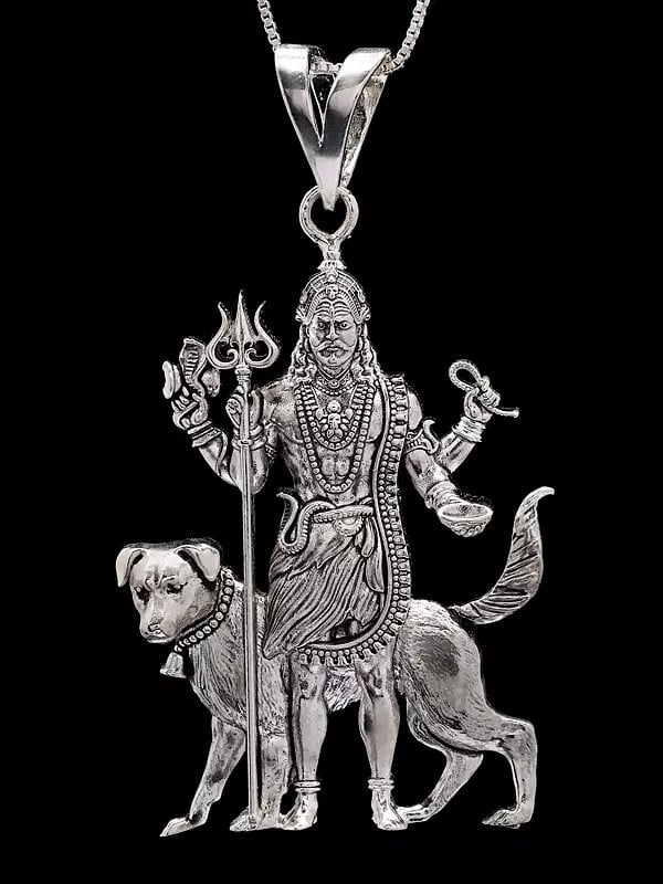 exotic india Kaal Bhairava Fierce Form of Lord Shiva Pendant