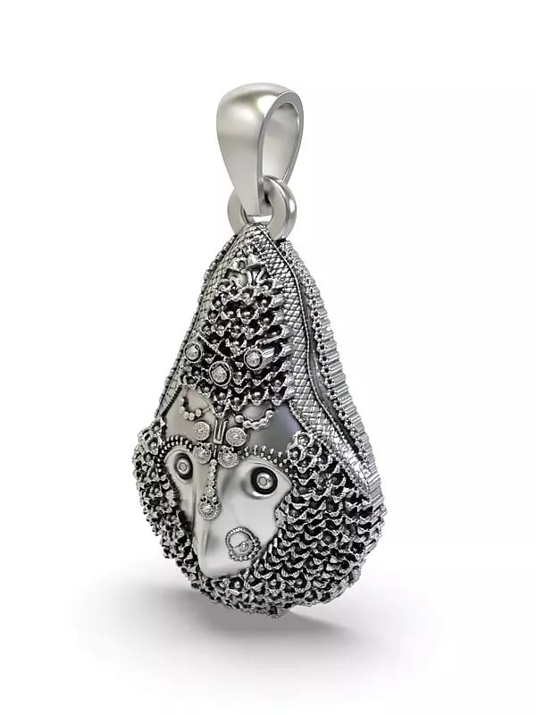 Exotic India Kalka Maa Fierce Form Goddess Durga Pendant 