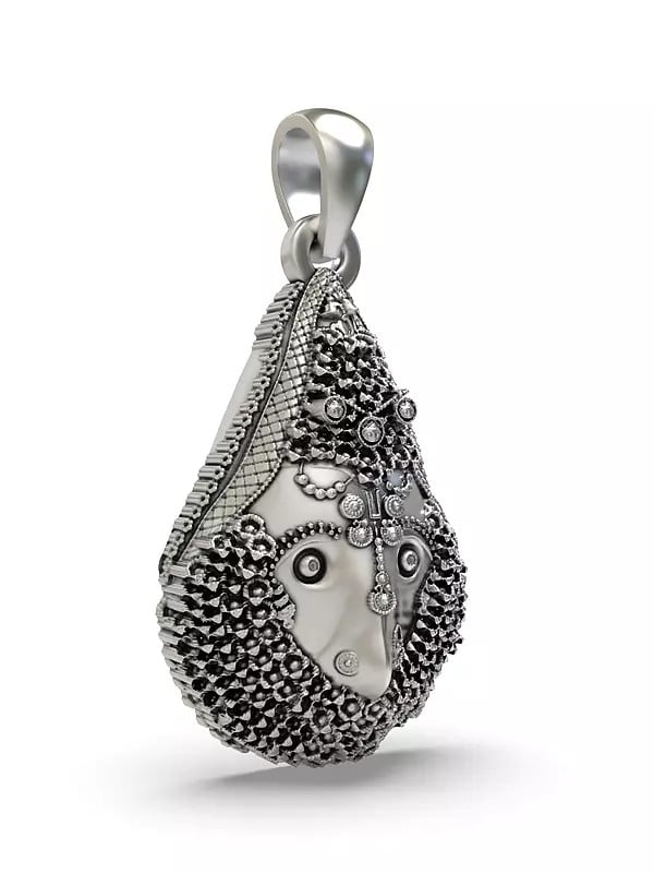 Exotic India Kalka Maa Fierce Form Goddess Durga Pendant 