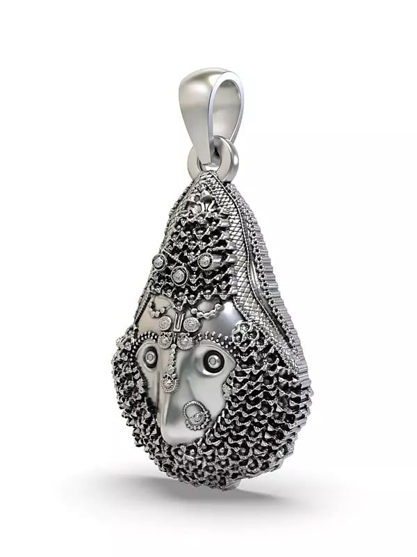 Exotic India Kalka Maa Fierce Form Goddess Durga Pendant 